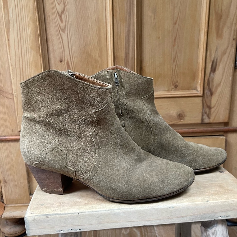 Isabel Marant Taupe Suede Dicker Ankle Boots